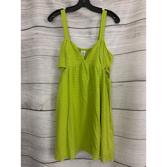 NWT Sadie & Sage Lime Smocked Straps Cutout Mini Dress Size L