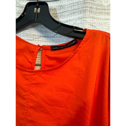 Harlowe & Graham Red Bell Sleeve Peplum Top Size M