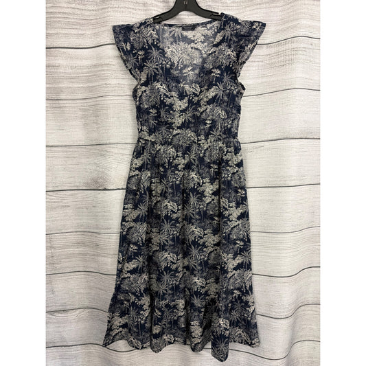 Vineyard Vines Ruffle Hem Cotton Stretch Poplin Dress Size M
