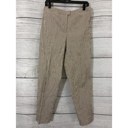 Piazza Sempione Brigirre Brown & White Gingham Pant Size 48/12