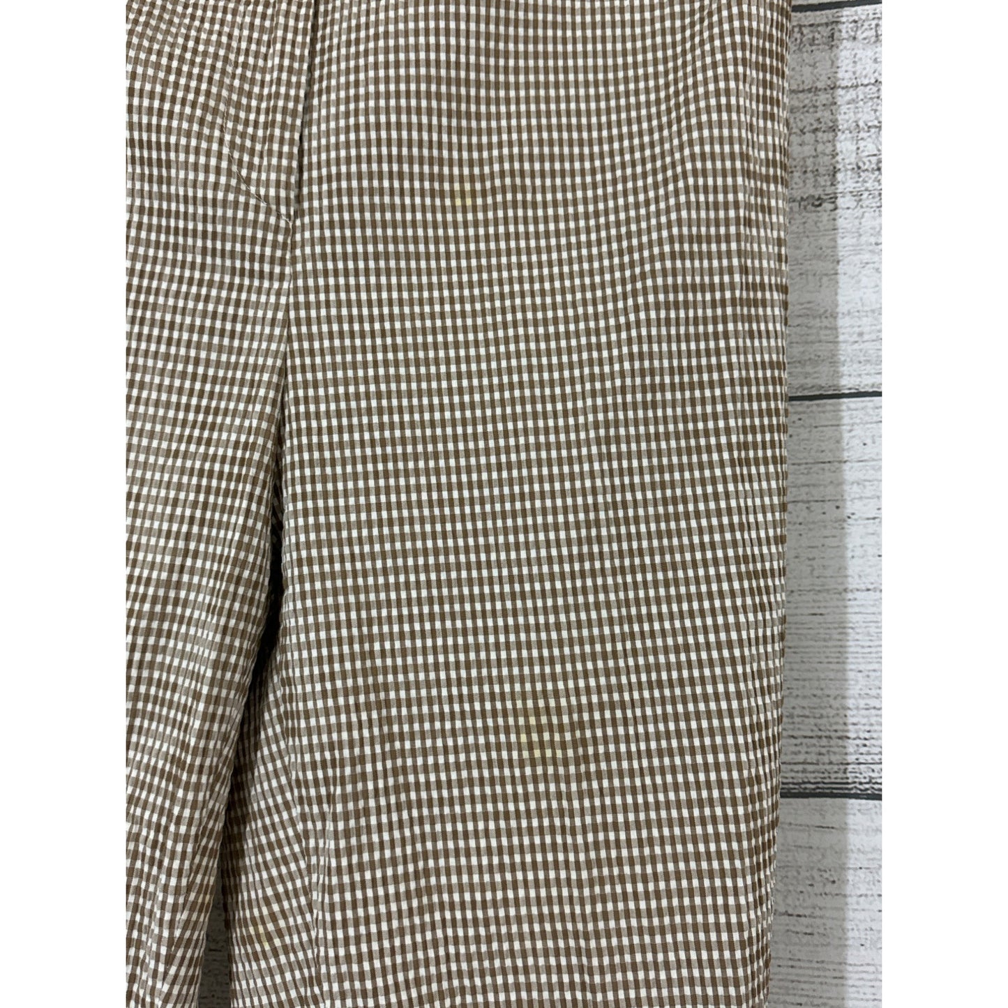 Piazza Sempione Brigirre Brown & White Gingham Pant Size 48/12
