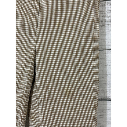 Piazza Sempione Brigirre Brown & White Gingham Pant Size 48/12