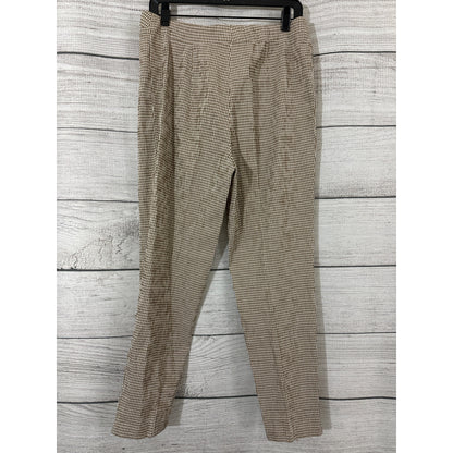Piazza Sempione Brigirre Brown & White Gingham Pant Size 48/12