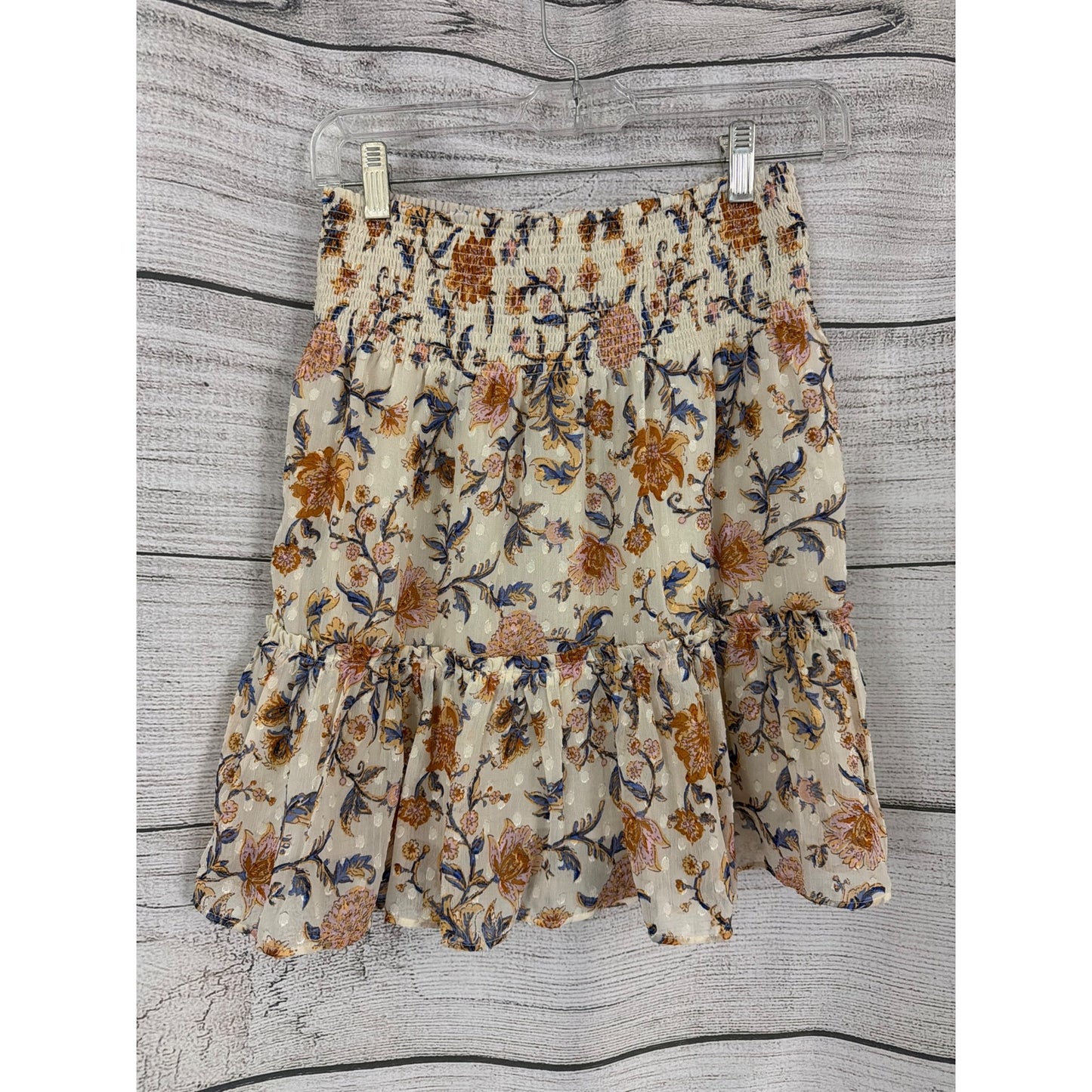 Joie Floral Smocked Ruffle Mini Skirt Size XS