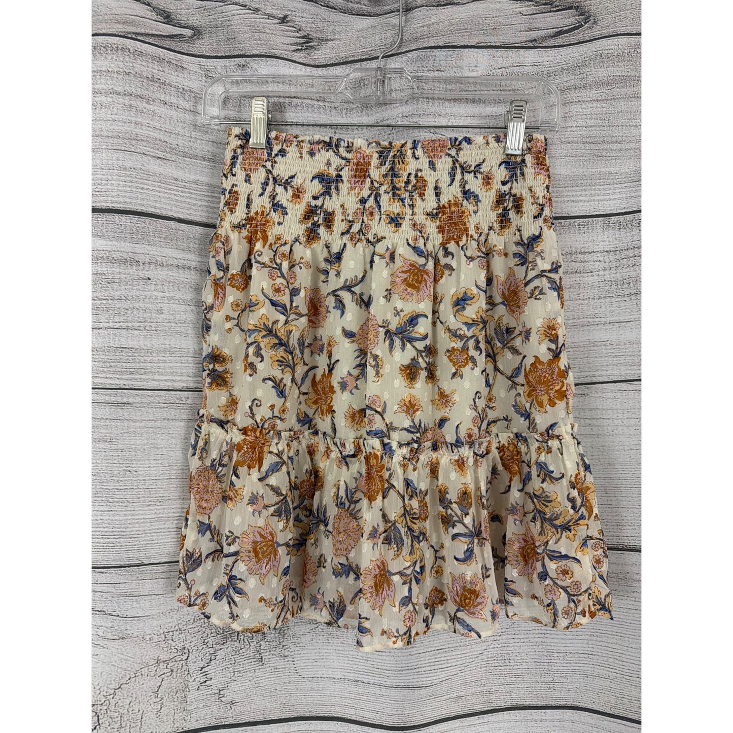 Joie Floral Smocked Ruffle Mini Skirt Size XS