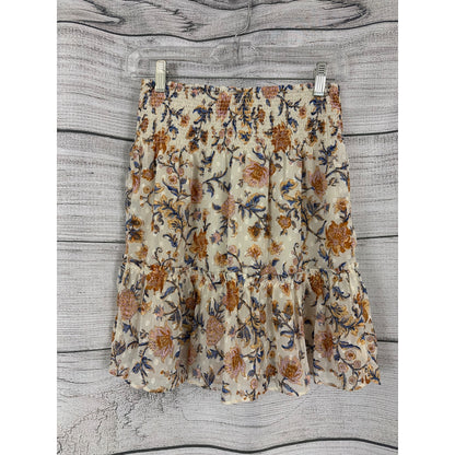 Joie Floral Smocked Ruffle Mini Skirt Size XS