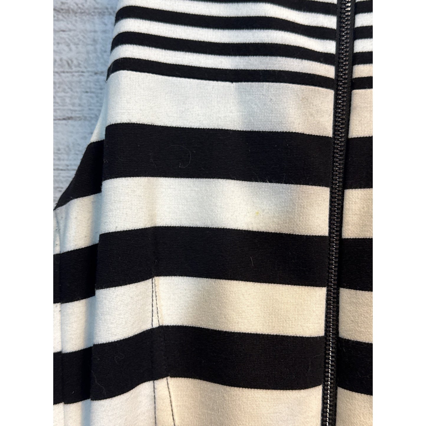 BCBGMAXAZRIA Black and white striped fit and flare dress Size M