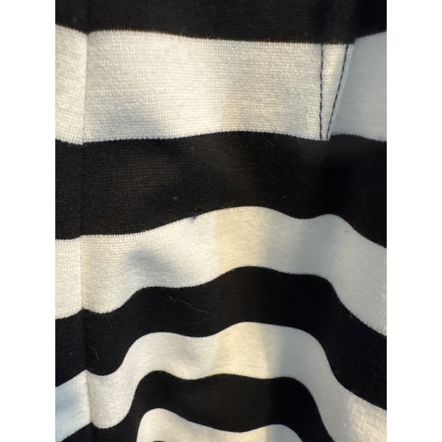 BCBGMAXAZRIA Black and white striped fit and flare dress Size M