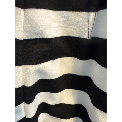 BCBGMAXAZRIA Black and white striped fit and flare dress Size M