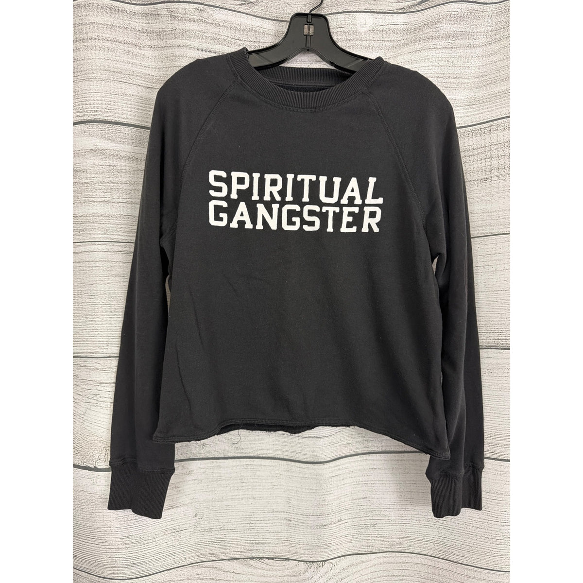 Spiritual Gangster Black Crewneck Pullover Sweatshirt Size S