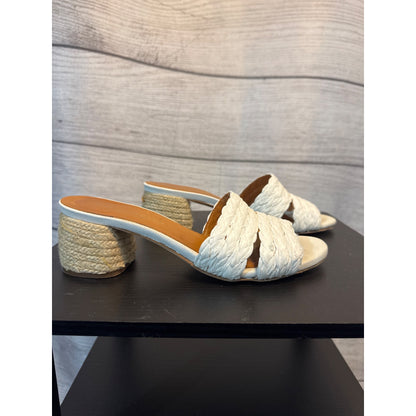 Andre Assous Cadyn Raffia & Espadrille Block Heel Sandals Size 37