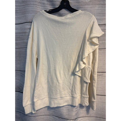 NWT Splendid Off-White Ruffle Sleeve Sweater Size S