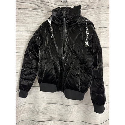 Karl Lagerfeld Black Puffer Jacket With Hood Size M