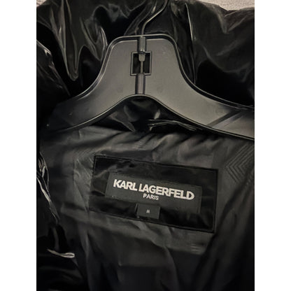 Karl Lagerfeld Black Puffer Jacket With Hood Size M