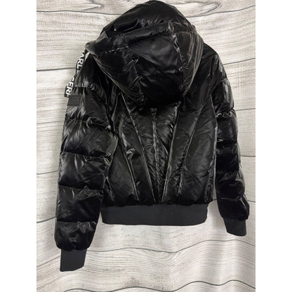 Karl Lagerfeld Black Puffer Jacket With Hood Size M
