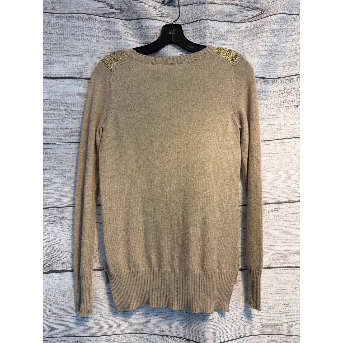 NWT Cable & Gauge Cashmere Sweater With Gold Detailing Size S
