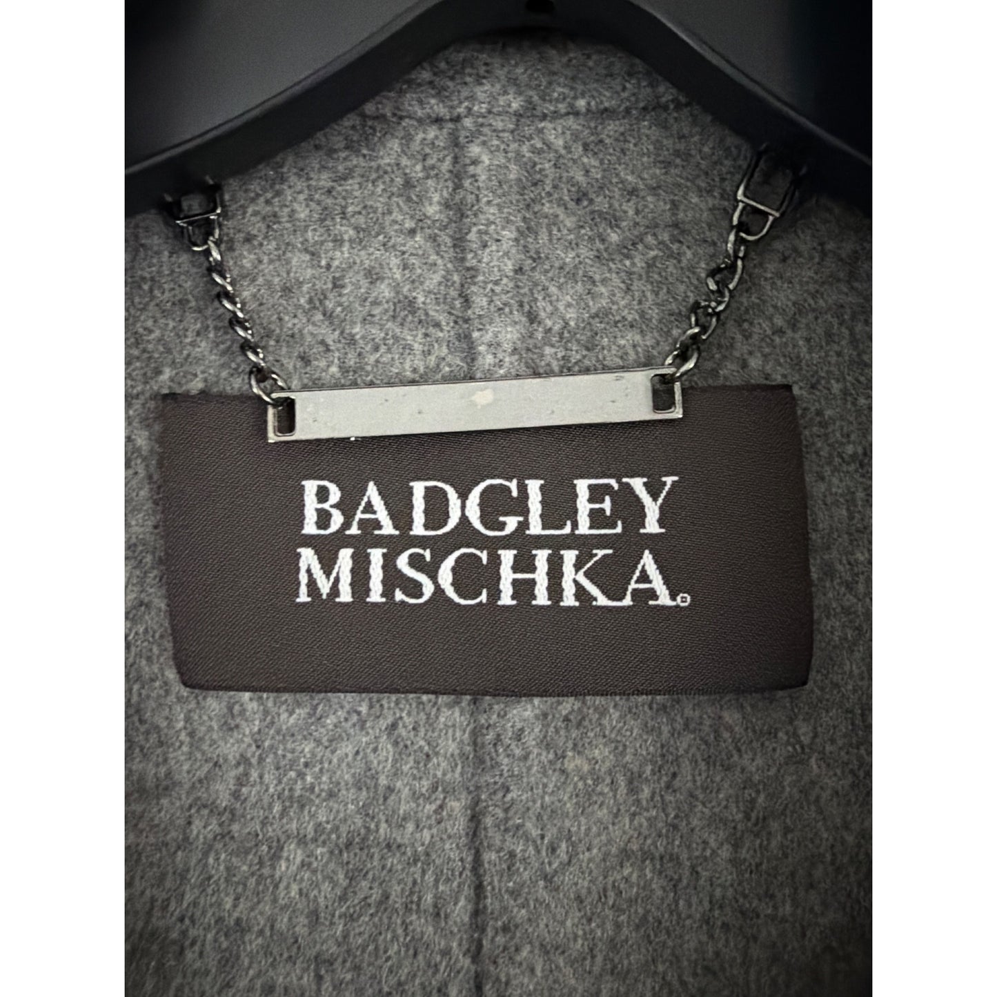 Badgley Mischka Chloe Double-Faced Wool Wrap Coat Size S