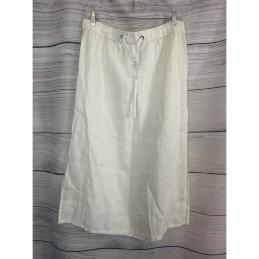 NWT Eileen Fisher Heavy Organic Linen White Skirt Size M