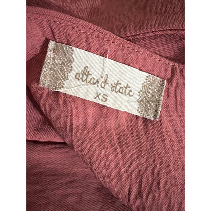 Altar'd State Dusty Rose Shoulder Tie Dress Size XS