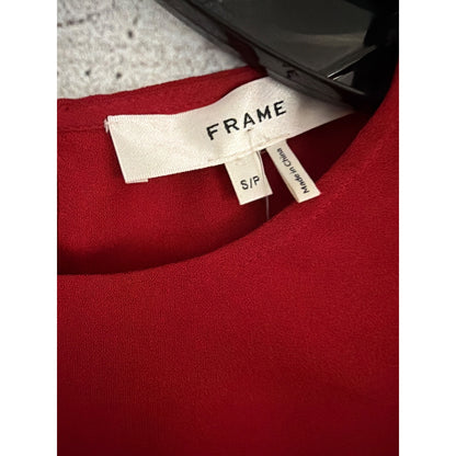 NWT Frame Red Flutter Sleeve Long Sleeve Top Size S