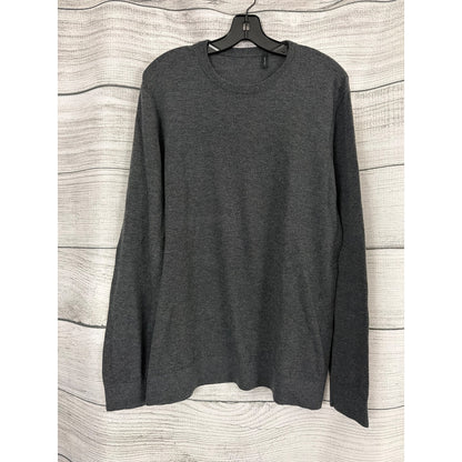 Mens Theory Gray Merino Wool Blend Crewneck Sweater Size XL