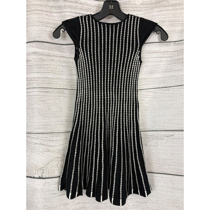 Ella Moss Girls Tami Black & White Fit and Flare Striped Knit Dress Size 10
