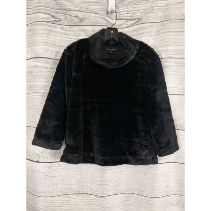 NWT Banana Republic Black Faux Fur Pullover Turtleneck Top Size S