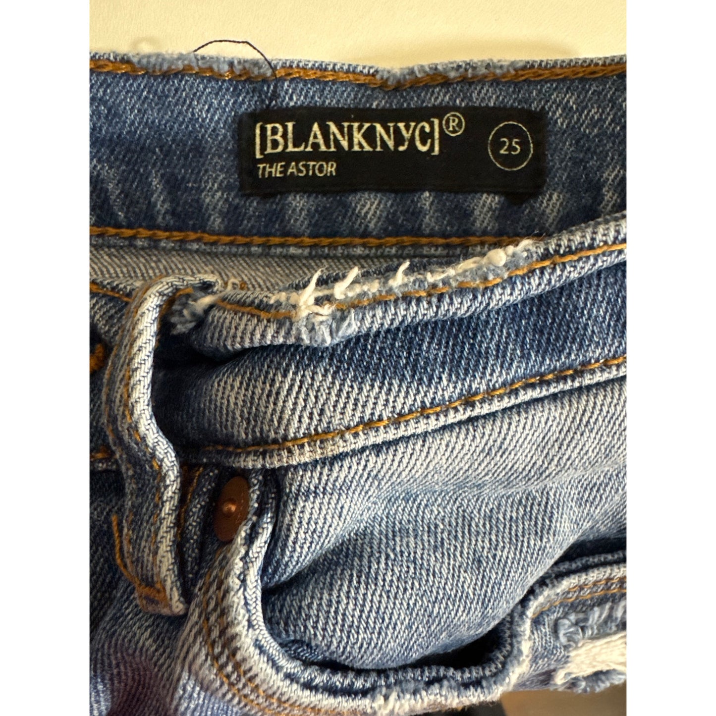 Blank NYC The Astor Distressed Denim Shorts Size 25