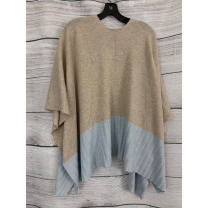 Kinross Ruana Mushroom & Sky Cashmere Cape OS