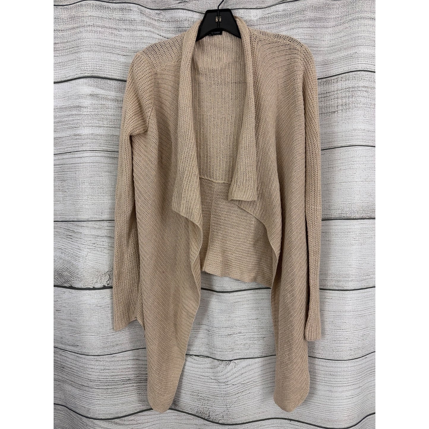 Eileen Fisher Beige Open Front Knit Cardigan Sweater Size XS