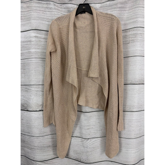 Eileen Fisher Beige Open Front Knit Cardigan Sweater Size XS
