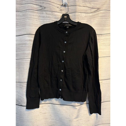 Ann Taylor Black Button-Up Cardigan Sweater Size L