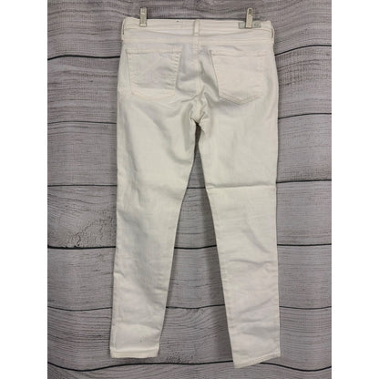 Adriano Goldschmied The Stevie Ankle Slim Straight Distressed White Jeans Size 28