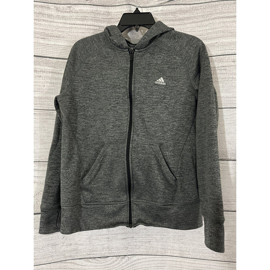 Adidas Grey Space Dye Zip Up Hoodie Jacket Size M