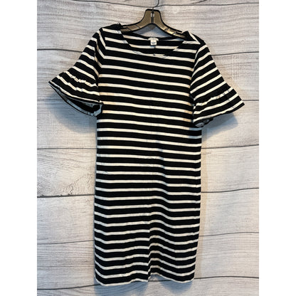 J.Crew Ruffled Bell Sleeved Striped T-shirt Dress Size S