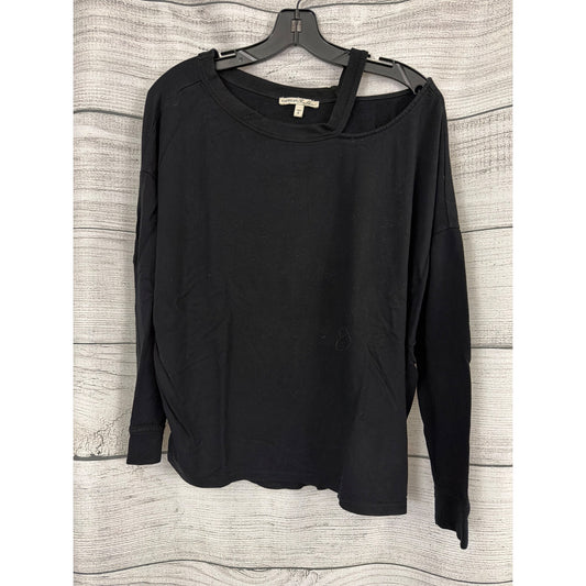 Express One Eleven Black Off-Shoulder Long Sleeve Top Size S