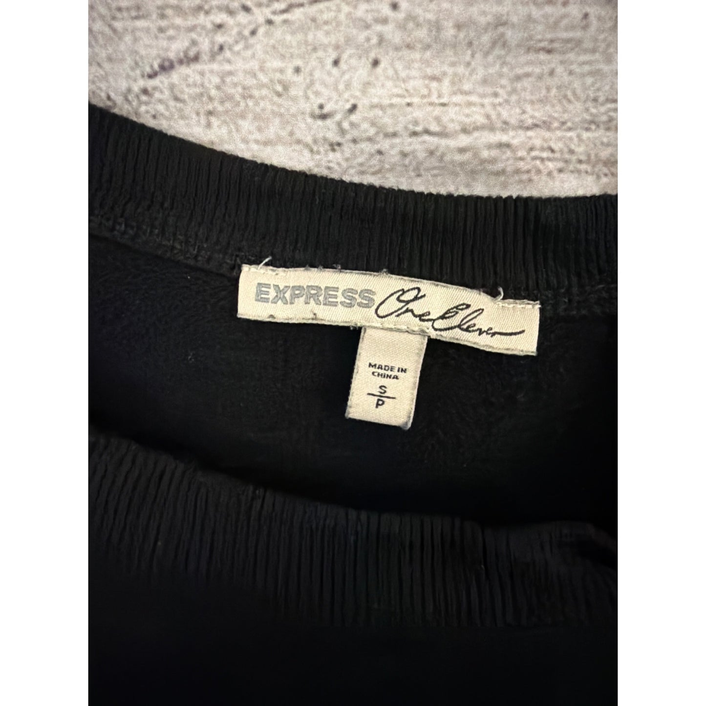 Express One Eleven Black Off-Shoulder Long Sleeve Top Size S