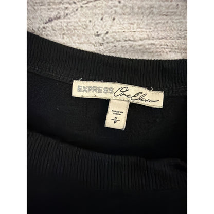 Express One Eleven Black Off-Shoulder Long Sleeve Top Size S