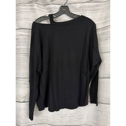 Express One Eleven Black Off-Shoulder Long Sleeve Top Size S