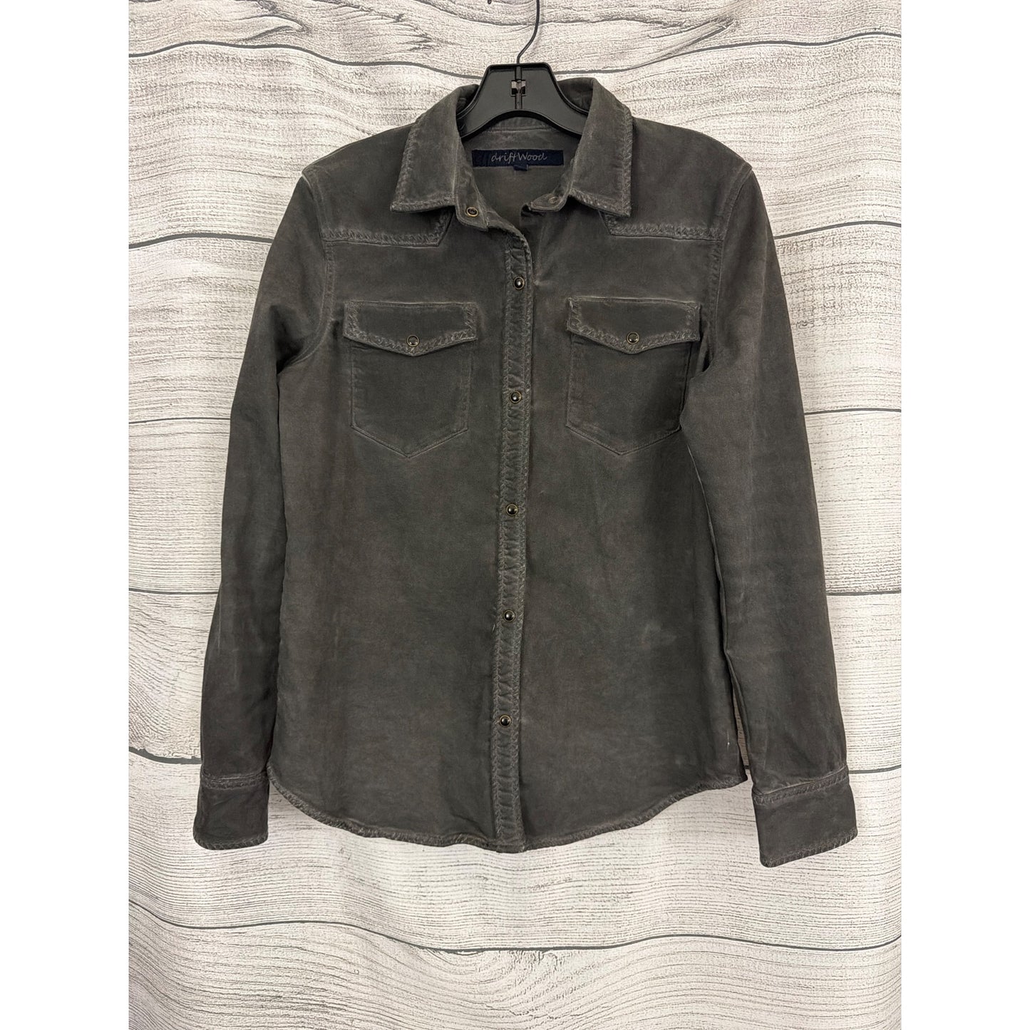 Driftwood Gray Snap Front Western Shirt Size M