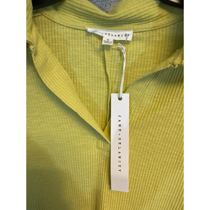 NWT Jane + Delancey Lime Green Ribbed Polo Shirt Size M
