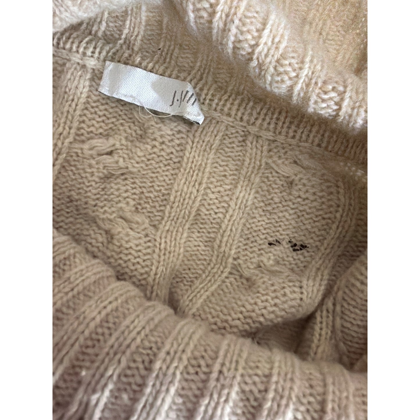 J. Jill Cable Knit Wool Blend Pullover Turtleneck Sweater Size L