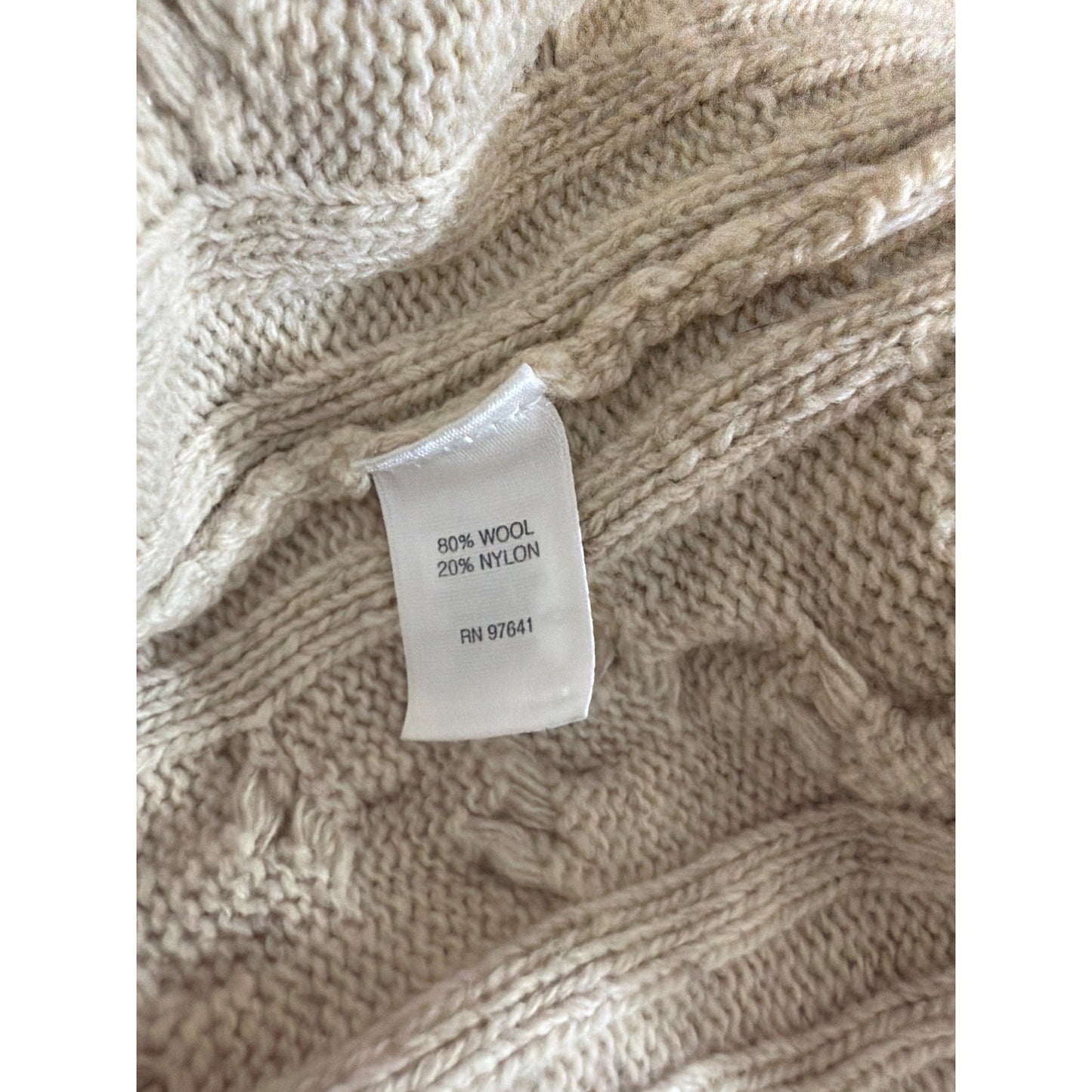 J. Jill Cable Knit Wool Blend Pullover Turtleneck Sweater Size L