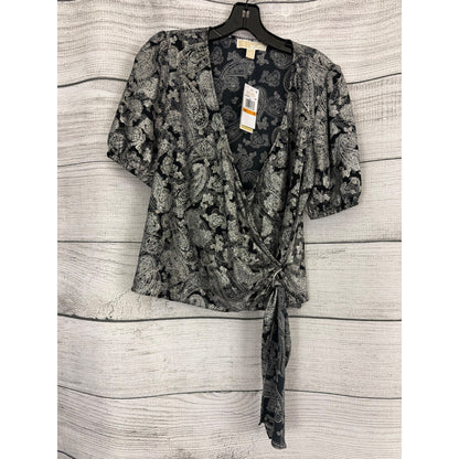 NWT Michael Kors Metallic Paisley Wrap Top Size S
