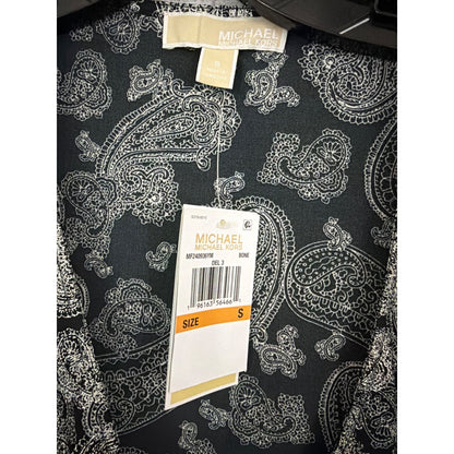 NWT Michael Kors Metallic Paisley Wrap Top Size S