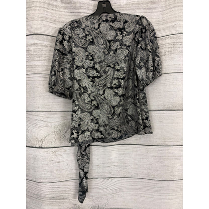 NWT Michael Kors Metallic Paisley Wrap Top Size S
