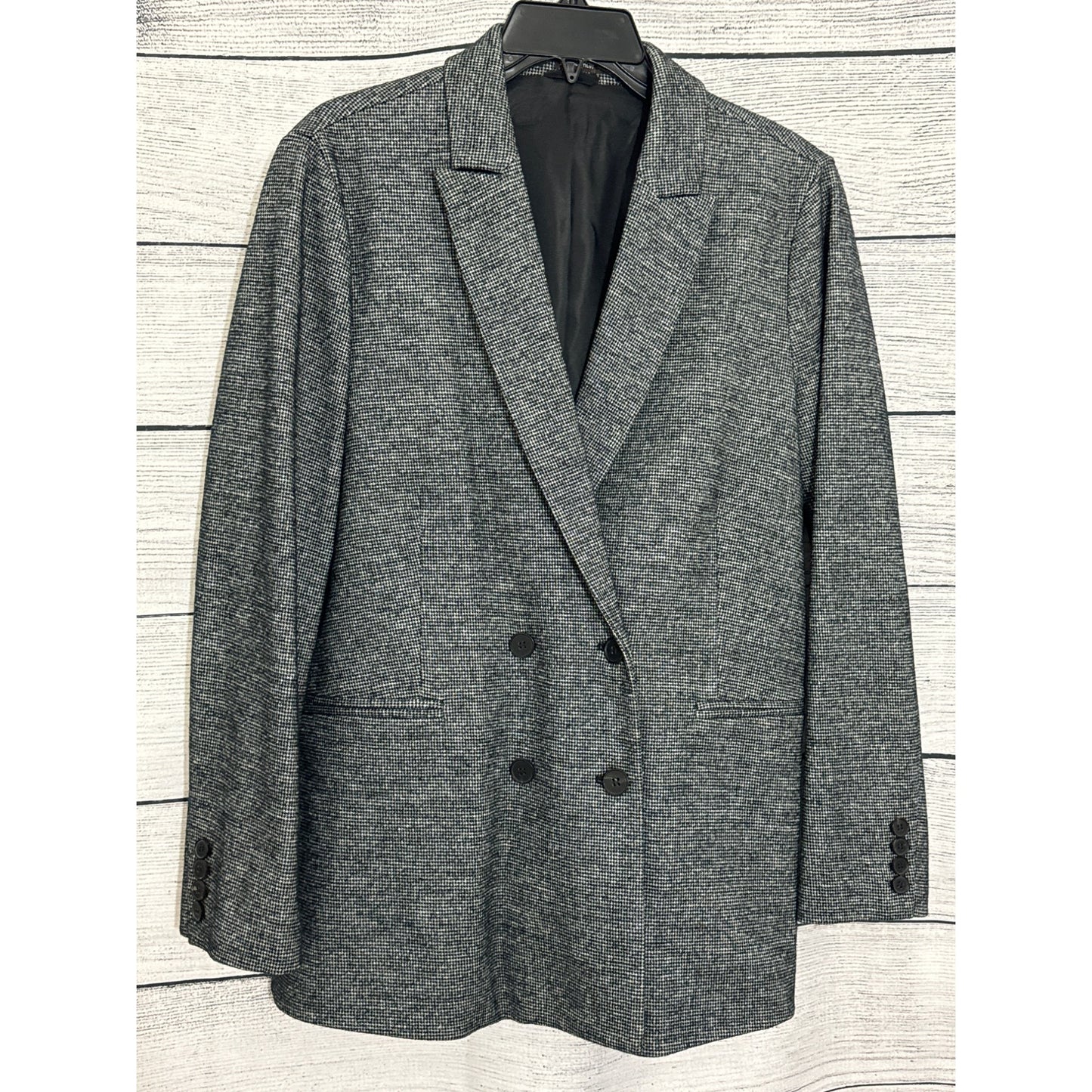 J. McLaughlin Double-Breasted Grey Blazer, Size 10