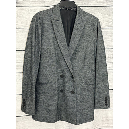 J. McLaughlin Double-Breasted Grey Blazer, Size 10