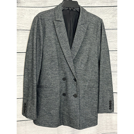 J. McLaughlin Double-Breasted Grey Blazer, Size 10
