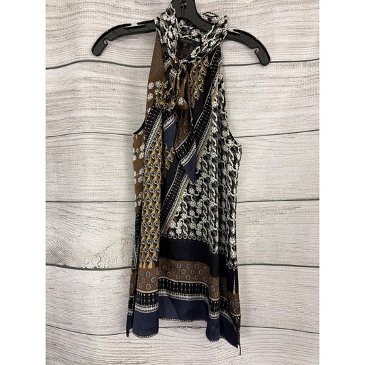 Lafayette 148 New York Sleeveless Scarf-Tie Blouse Size M